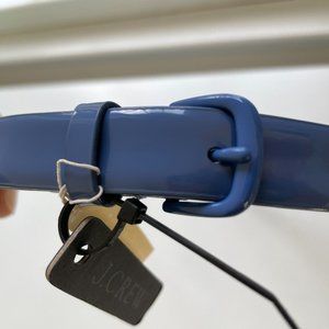 NWT J Crew skinny belt in cool periwinkle blue patent leather  size S